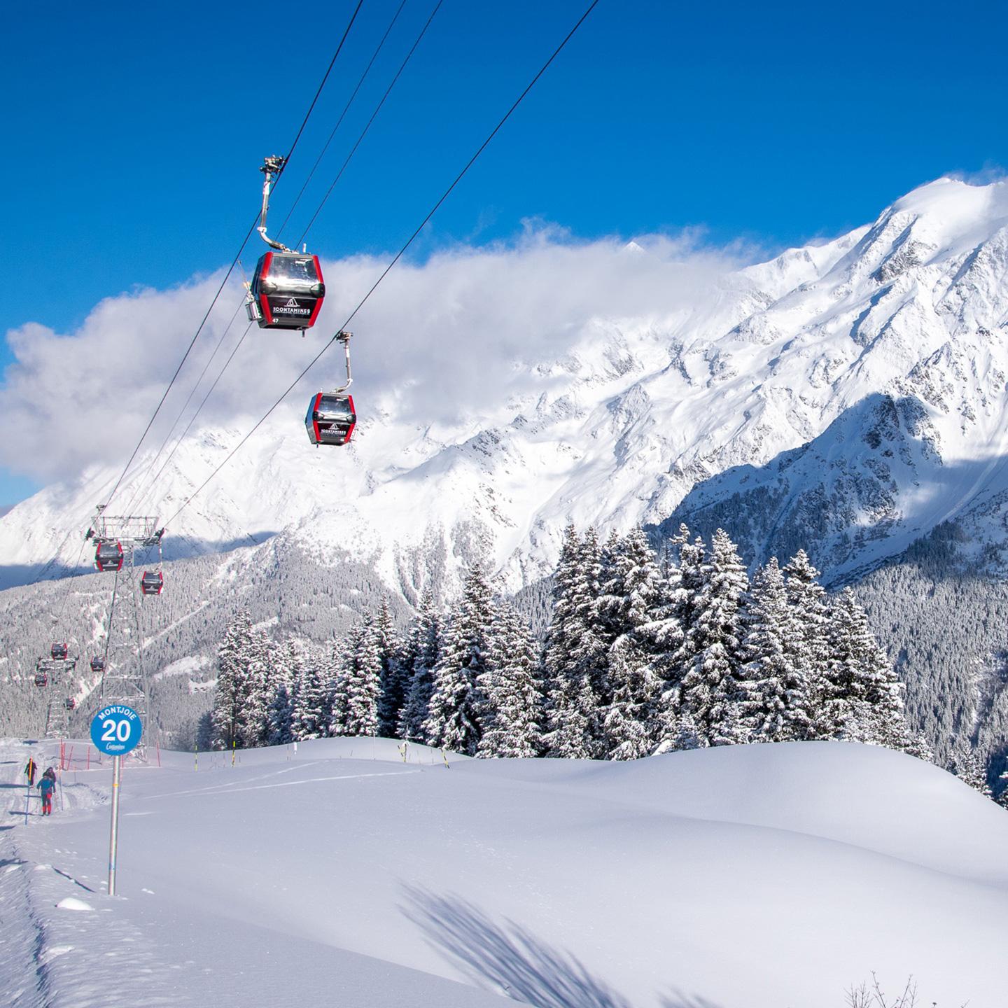 Belle vue sur le domaine skiable des Contamines-Montjoie