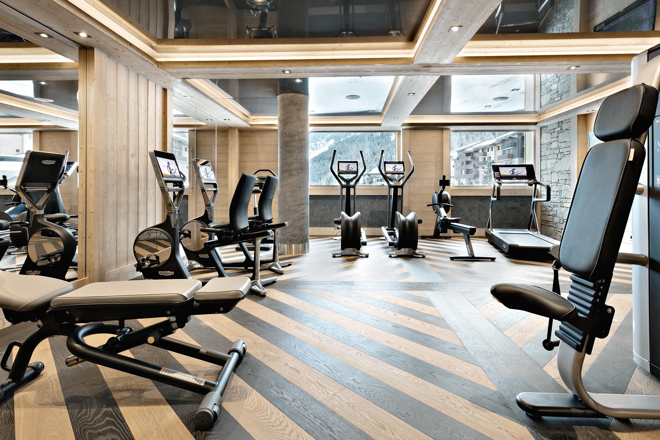 Salle fitness disponible dans l'espace bien-être d'Akoya à Valmorel