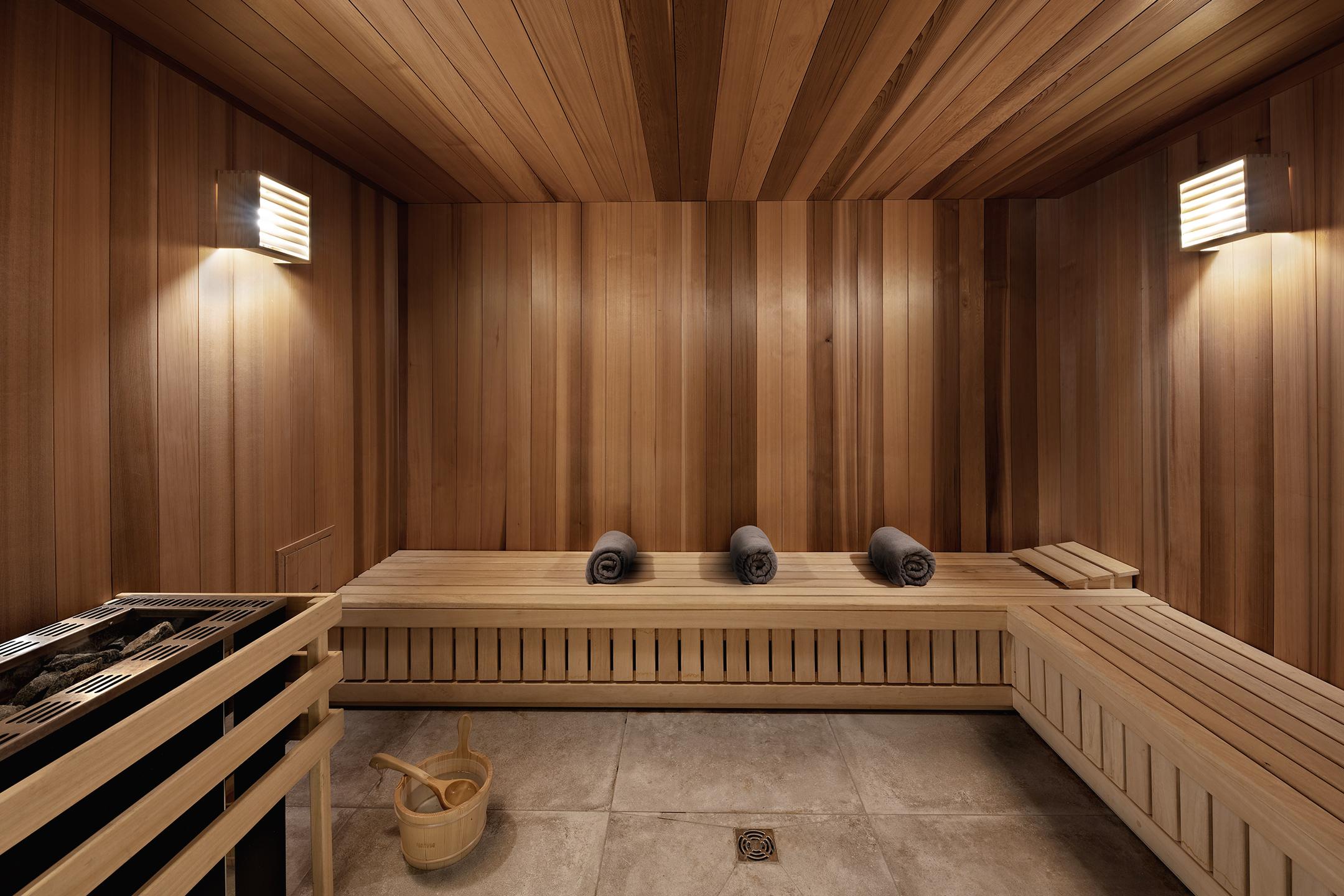 Sauna disponible dans l'espace bien-être d'Akoya à Valmorel