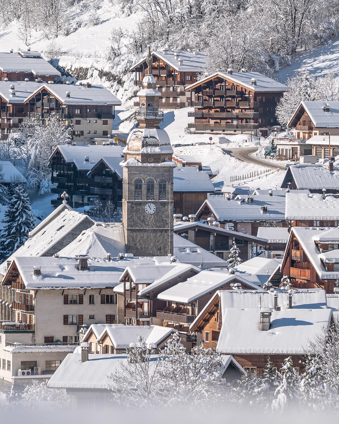 Vue sur le village depuis la résidence Chalets de Joy au Grand-Bornand