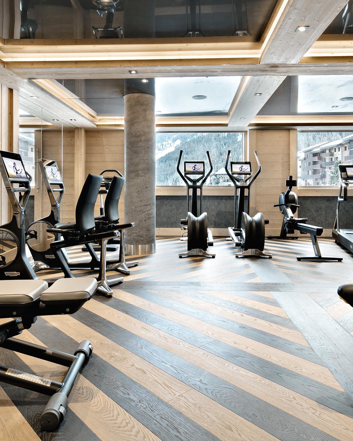 Salle fitness disponible dans l'espace bien-être d'Akoya à Valmorel