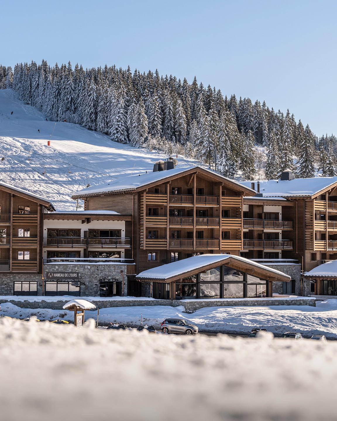 Vue extérieure de la résidence Hameau de l'Ours à Manigod 