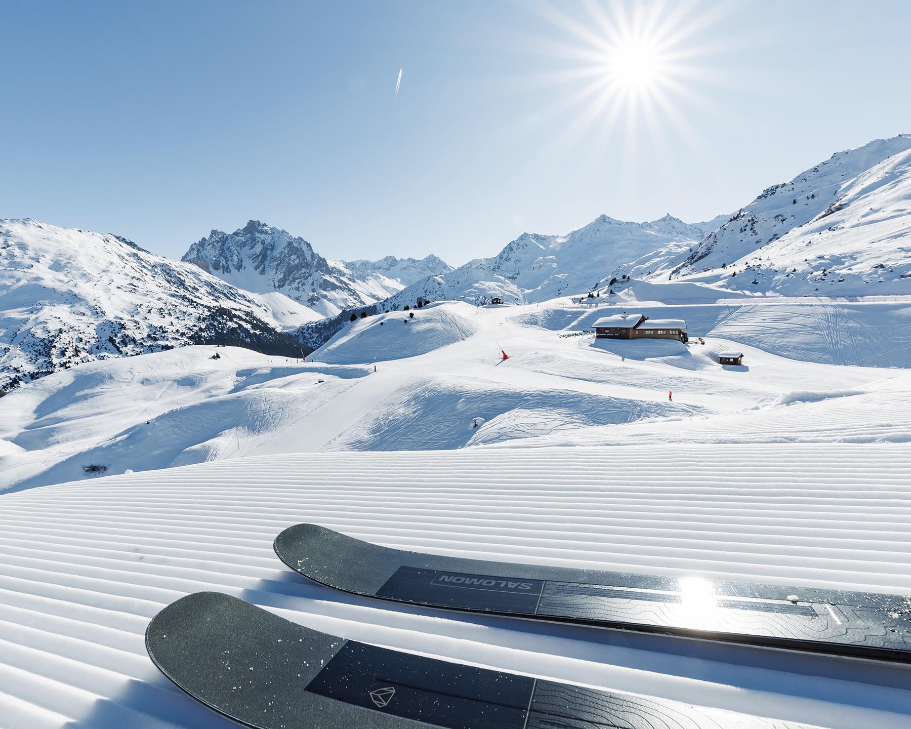 Vue sur les pistes de Méribel en hiver